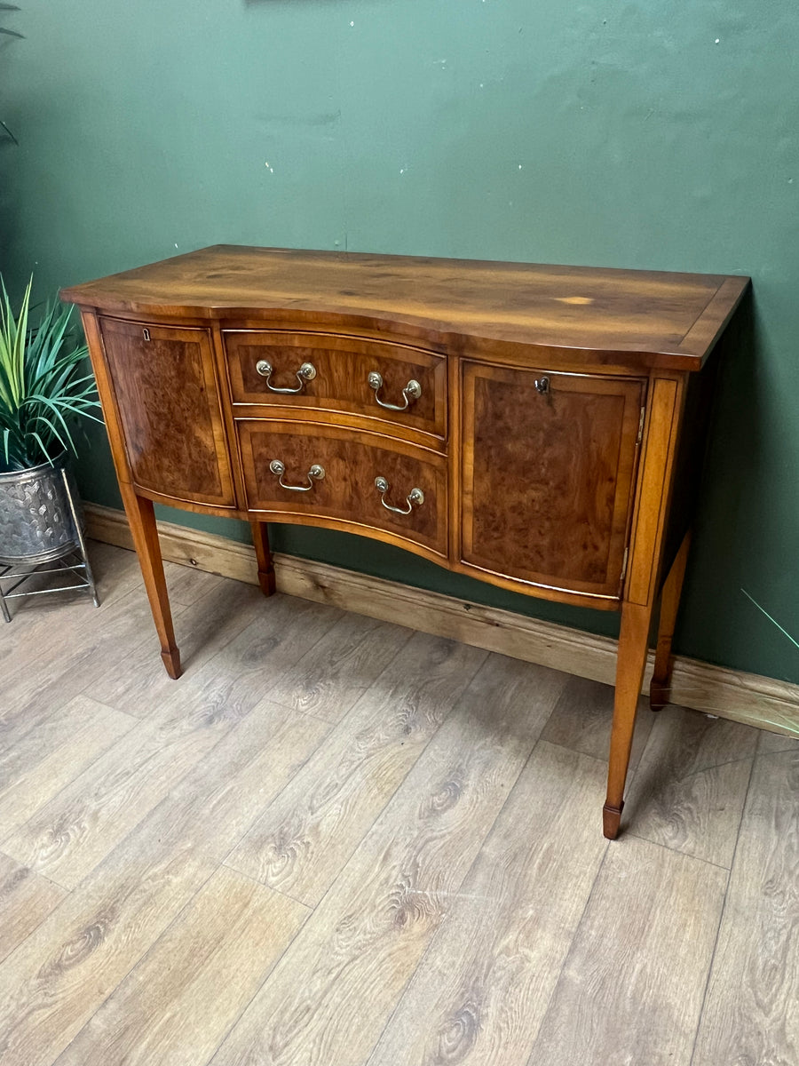 Bevan Funnell Yew Wood Serpentine Fronted Sideboard (SKU92)