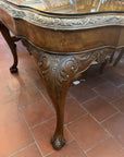 Burr Walnut Coffee Table With Ornately Carved Cabriole Legs (SKU69)