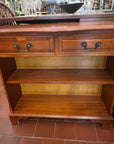 Yew Wood Vintage Bookcase With Two Drawers (SKU126)