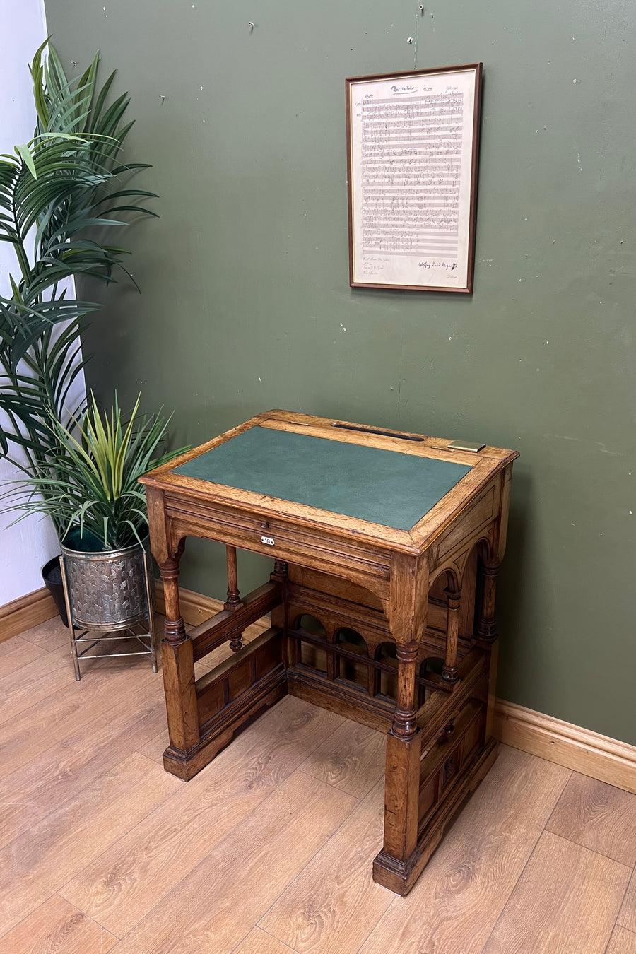 Antique Oak Davenport Style Desk (SKU148)