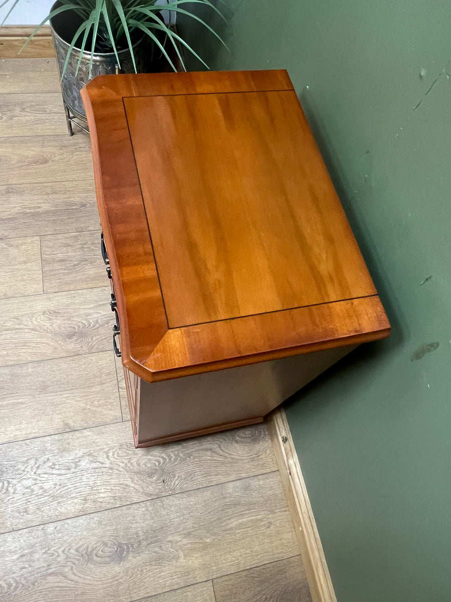 Vintage Yew Wood Small Chest Drawers / Bedside (SKU171)