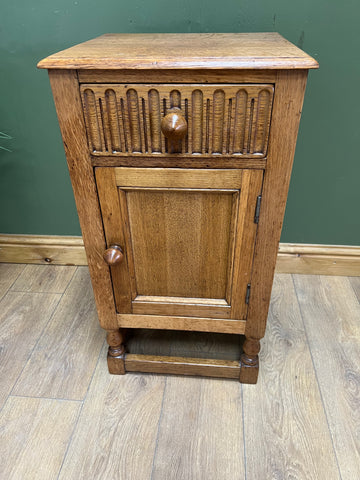 Vintage Oak Bedside Cabinet With Drawer (SKU161)
