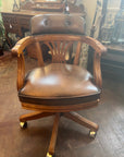 Leather Executive Captains Chair Swivel Adjustable Height (SKU137)
