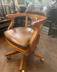 Leather Executive Captains Chair Swivel Adjustable Height (SKU137)