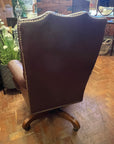 Leather Vintage American North Hickory Chair Swivel Adjustable Height (SKU139)