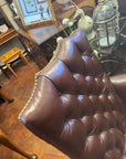 Leather Vintage American North Hickory Chair Swivel Adjustable Height (SKU139)
