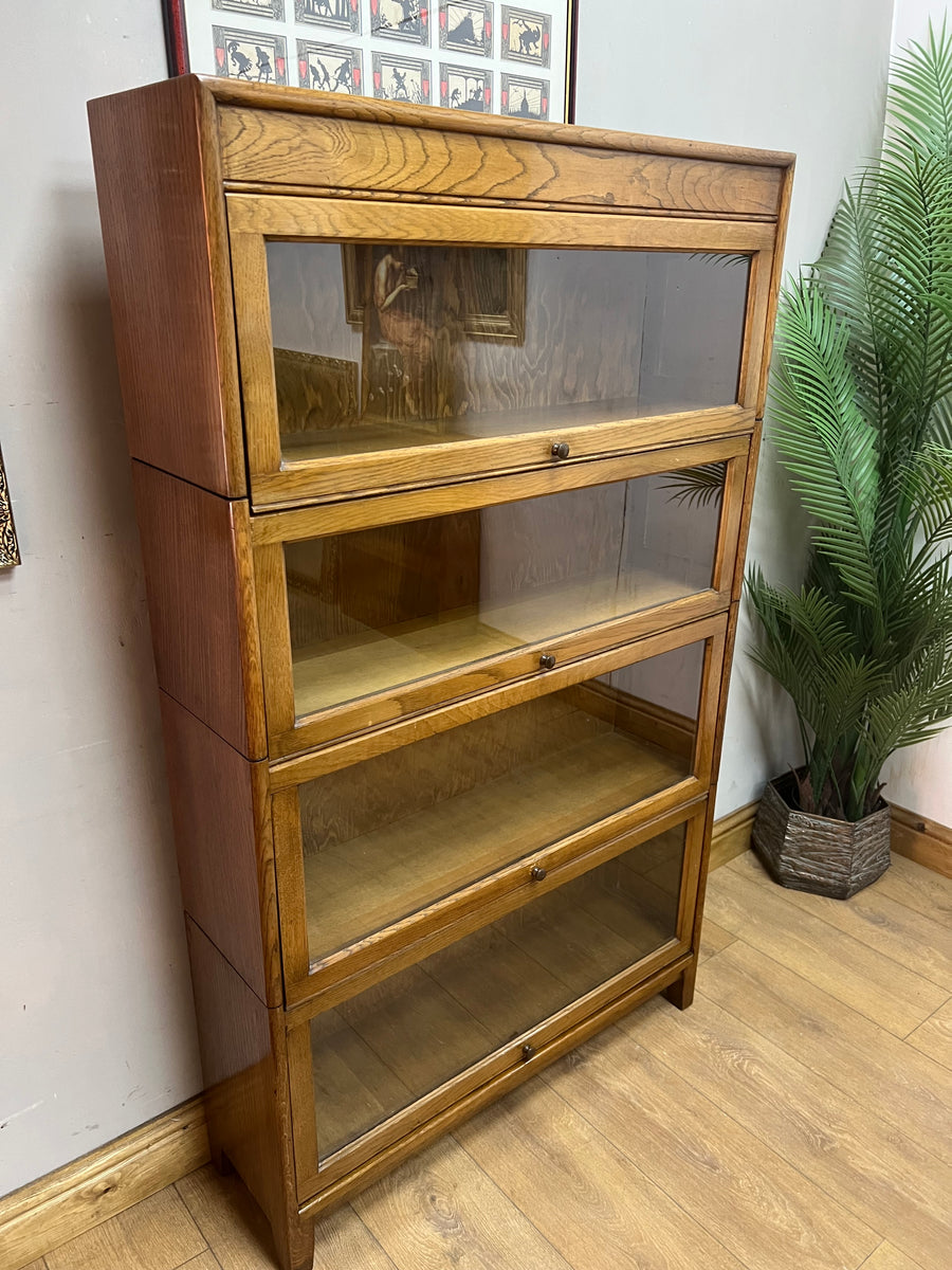 Antique Oak 4 Sectional Stacking Bookcase By Gunn (SKU131)