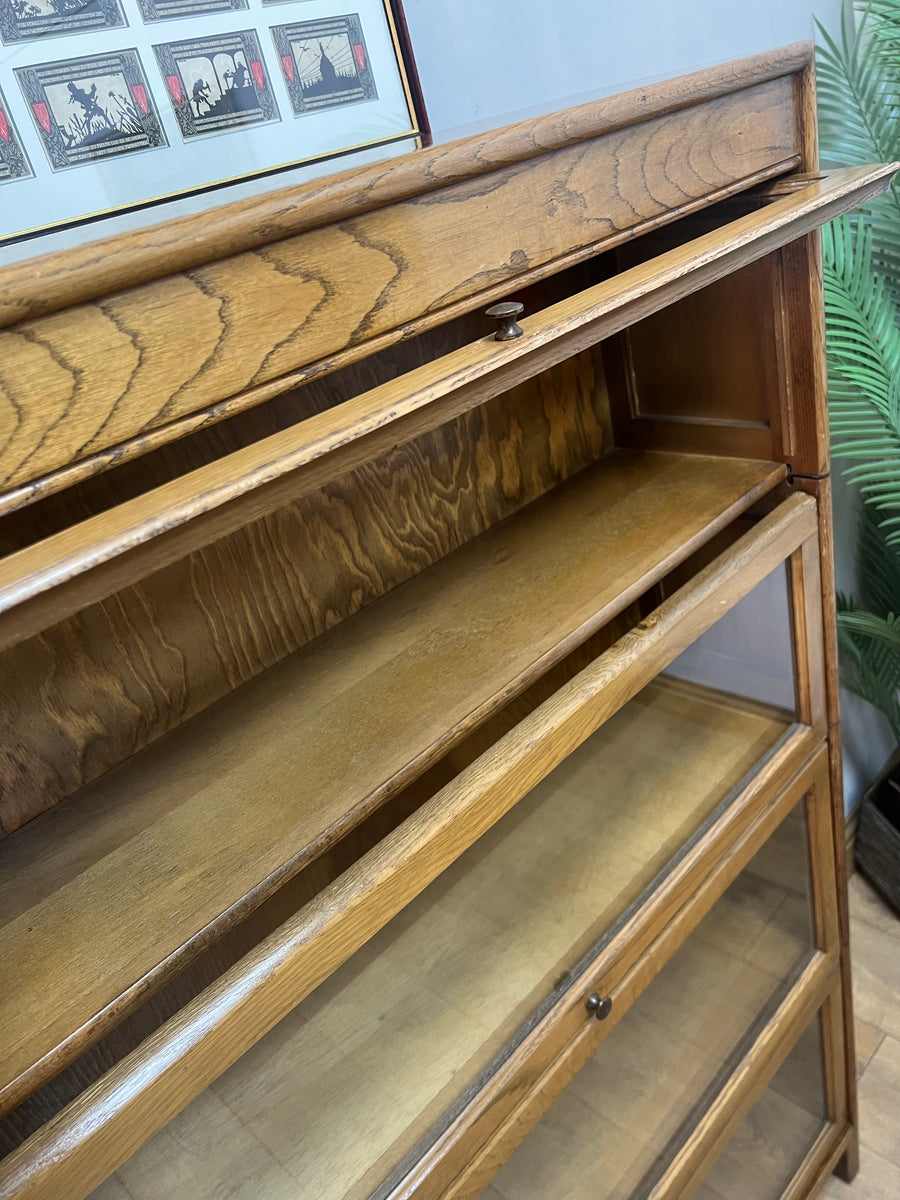 Antique Oak 4 Sectional Stacking Bookcase By Gunn (SKU131)