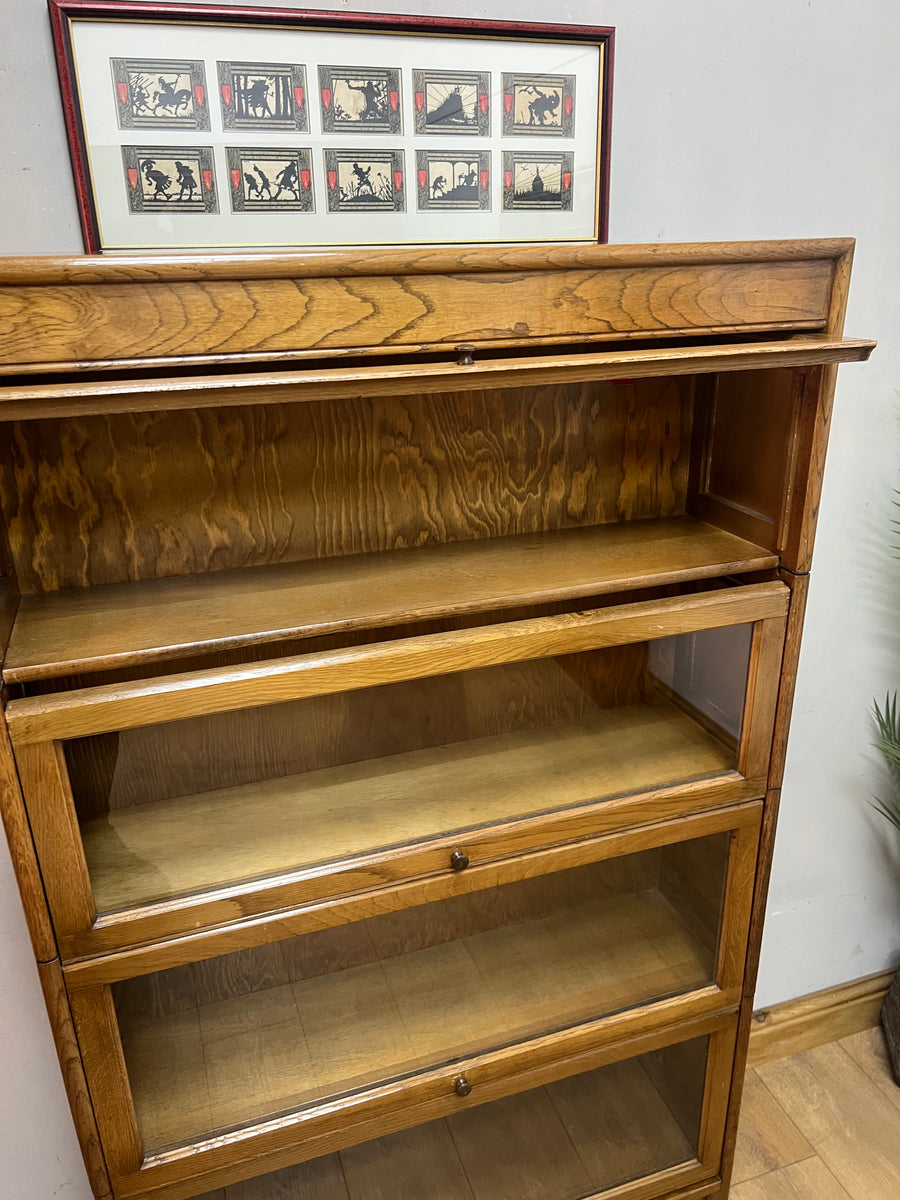 Antique Oak 4 Sectional Stacking Bookcase By Gunn (SKU131)