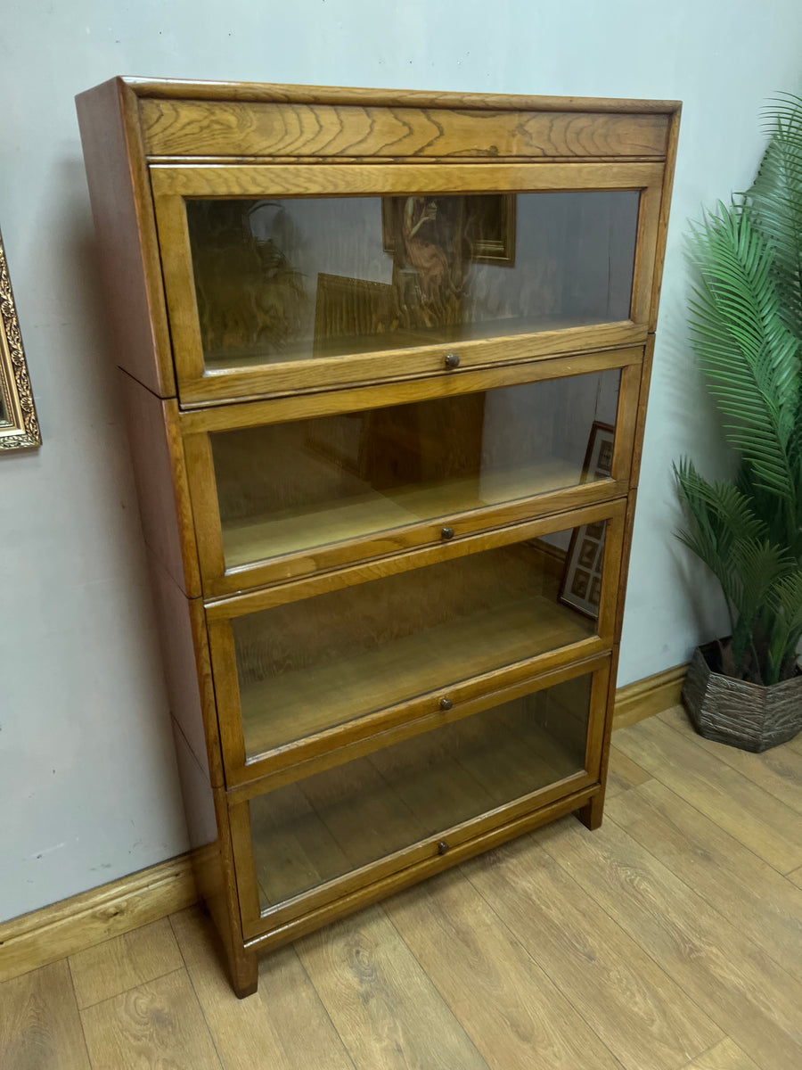 Antique Oak 4 Sectional Stacking Bookcase By Gunn (SKU131)