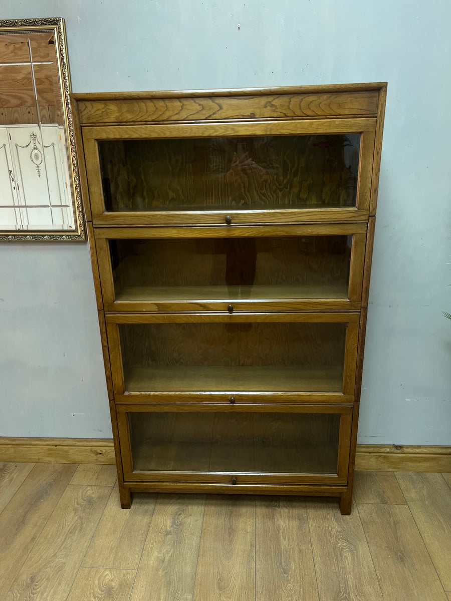 Antique Oak 4 Sectional Stacking Bookcase By Gunn (SKU131)