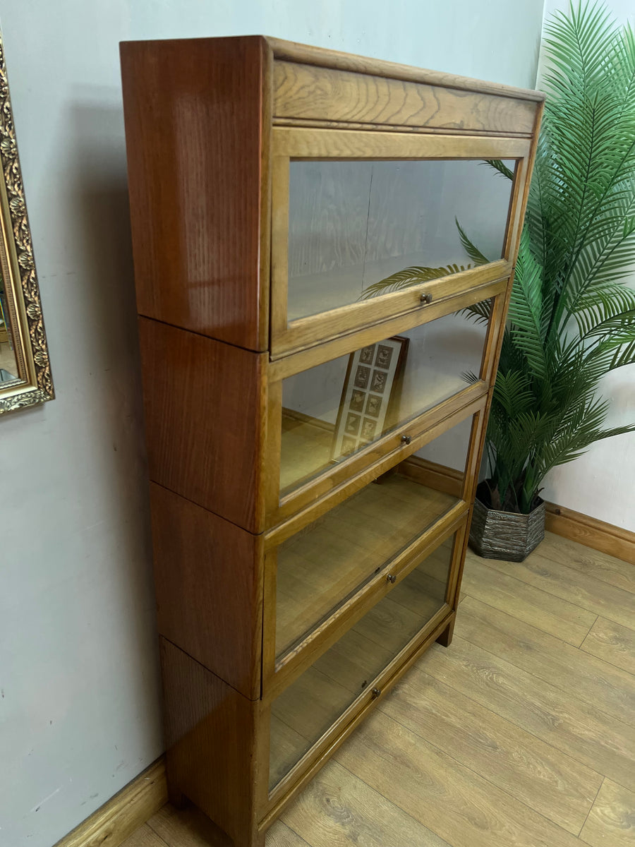 Antique Oak 4 Sectional Stacking Bookcase By Gunn (SKU131)