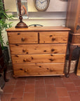 Vintage Pine 2 Over 3 Chest Drawers (SKU162)