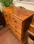 Vintage Pine 2 Over 3 Chest Drawers (SKU162)
