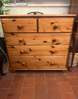Vintage Pine 2 Over 3 Chest Drawers (SKU162)