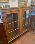Vintage 1940s Burr Walnut Glazed Cabinet (SKU81)