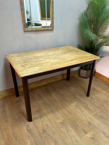 Vintage Oak Dining Table Painted Brown Legs (SKU56)