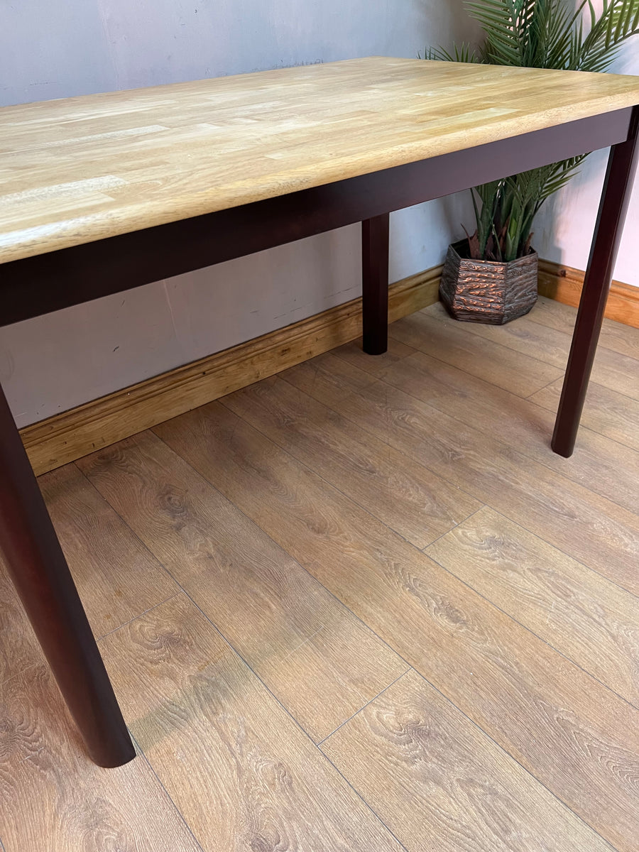 Vintage Oak Dining Table Painted Brown Legs (SKU56)