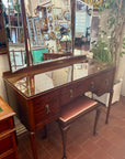 Antique Triple Mirror Dressing Table & Stool (SKU169)
