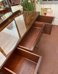 Antique Triple Mirror Dressing Table & Stool (SKU169)