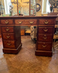 Antique Edwardian C.1900 Desk Leather Top With Key (SKU133)