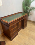 Antique Victorian Twin Pedestal Desk Leather Top (SKU124)