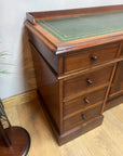 Antique Victorian Twin Pedestal Desk Leather Top (SKU124)