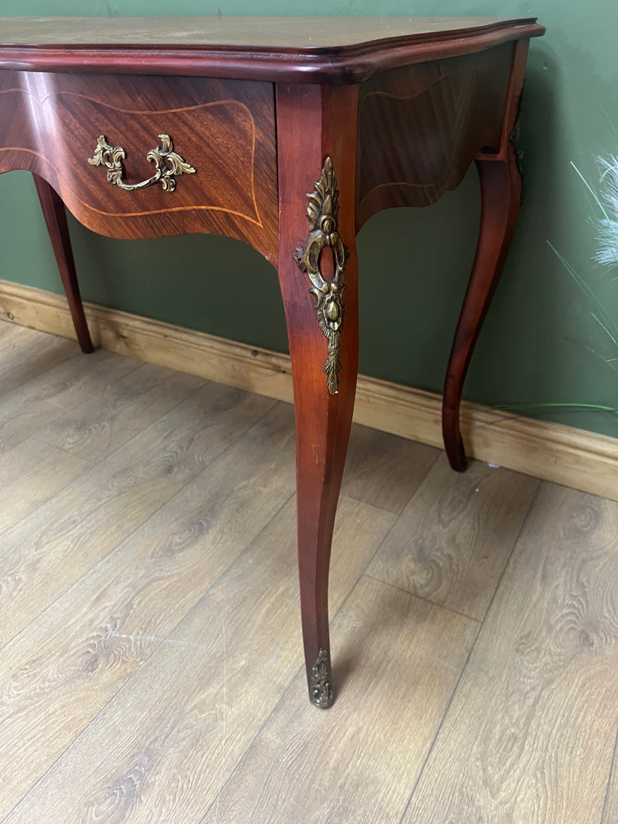 Vintage French Style Mahogany Serpentine Fronted Writing Desk (SKU129)