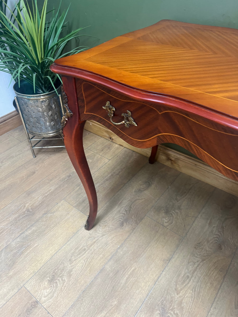 Vintage French Style Mahogany Serpentine Fronted Writing Desk (SKU129)