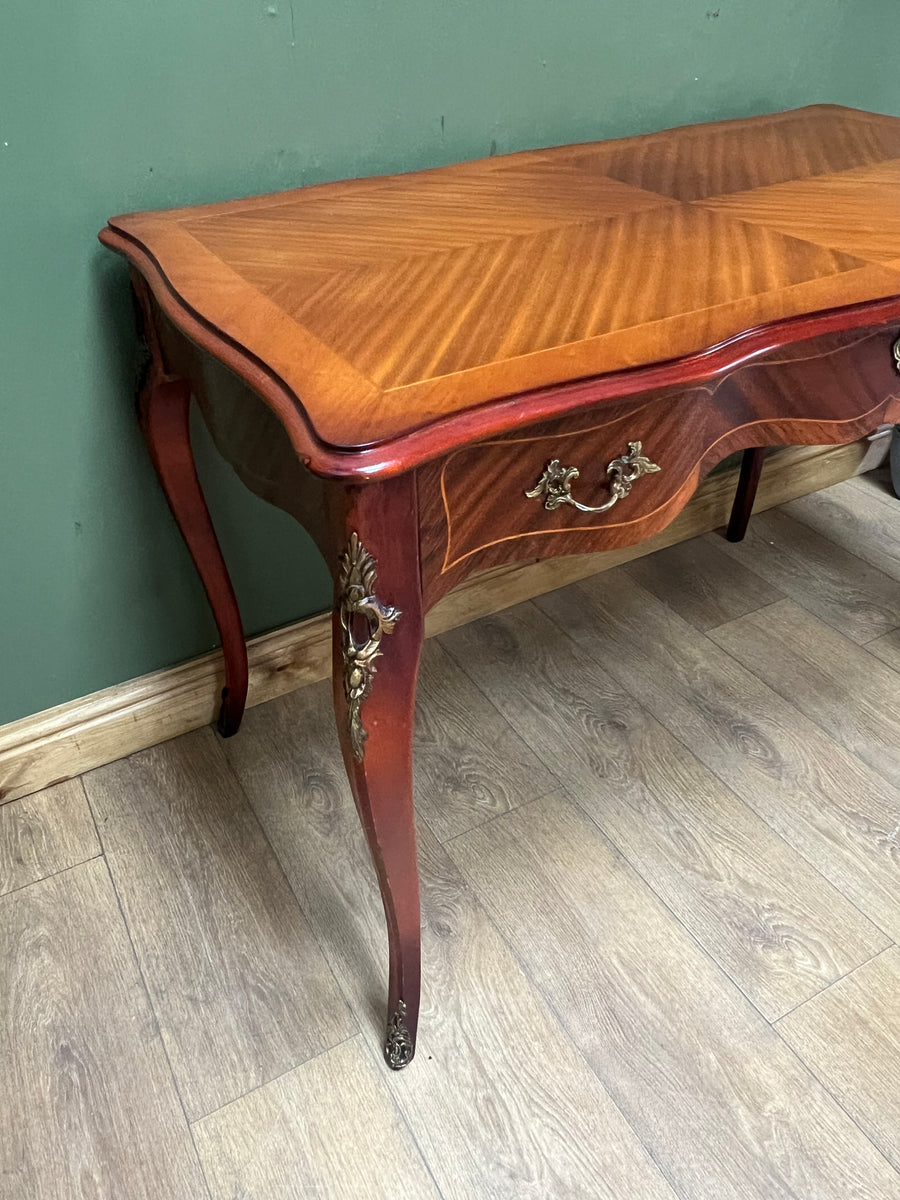 Vintage French Style Mahogany Serpentine Fronted Writing Desk (SKU129)