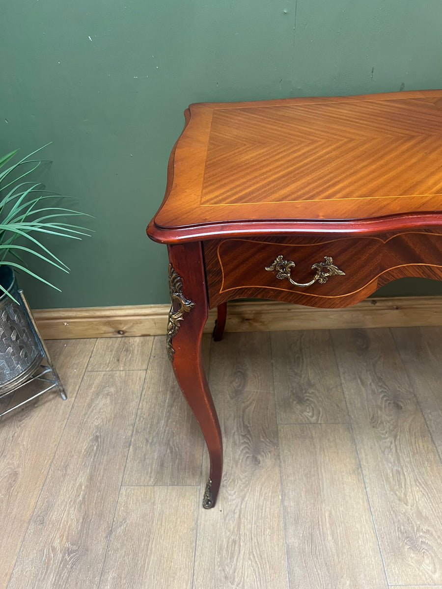 Vintage French Style Mahogany Serpentine Fronted Writing Desk (SKU129)