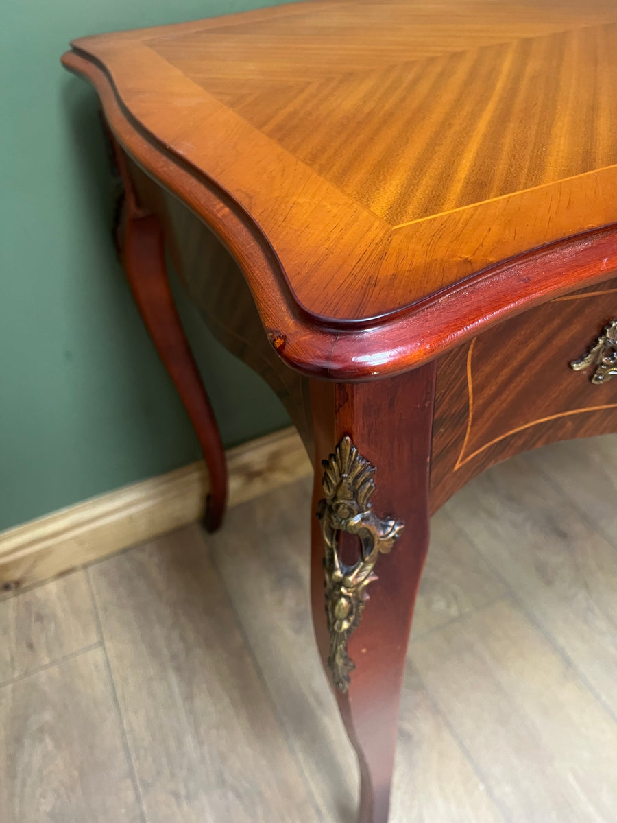Vintage French Style Mahogany Serpentine Fronted Writing Desk (SKU129)