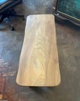 Solid Oak Wavy Edge Trestle 2 Seater Bench / Coffee Table  (SKU56)