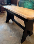 Solid Oak Wavy Edge Trestle 2 Seater Bench / Coffee Table  (SKU56)