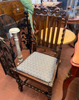 Antique Barley Twist Carved English Oak Occasional Chair (SKU59)