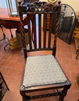 Antique Barley Twist Carved English Oak Occasional Chair (SKU59)
