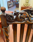 Antique Barley Twist Carved English Oak Occasional Chair (SKU59)