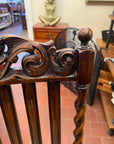 Antique Barley Twist Carved English Oak Occasional Chair (SKU59)