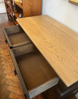 Vintage Oak Wooden Sideboard Painted Black Base (SKU059)