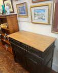 Vintage Oak Wooden Sideboard Painted Black Base (SKU059)