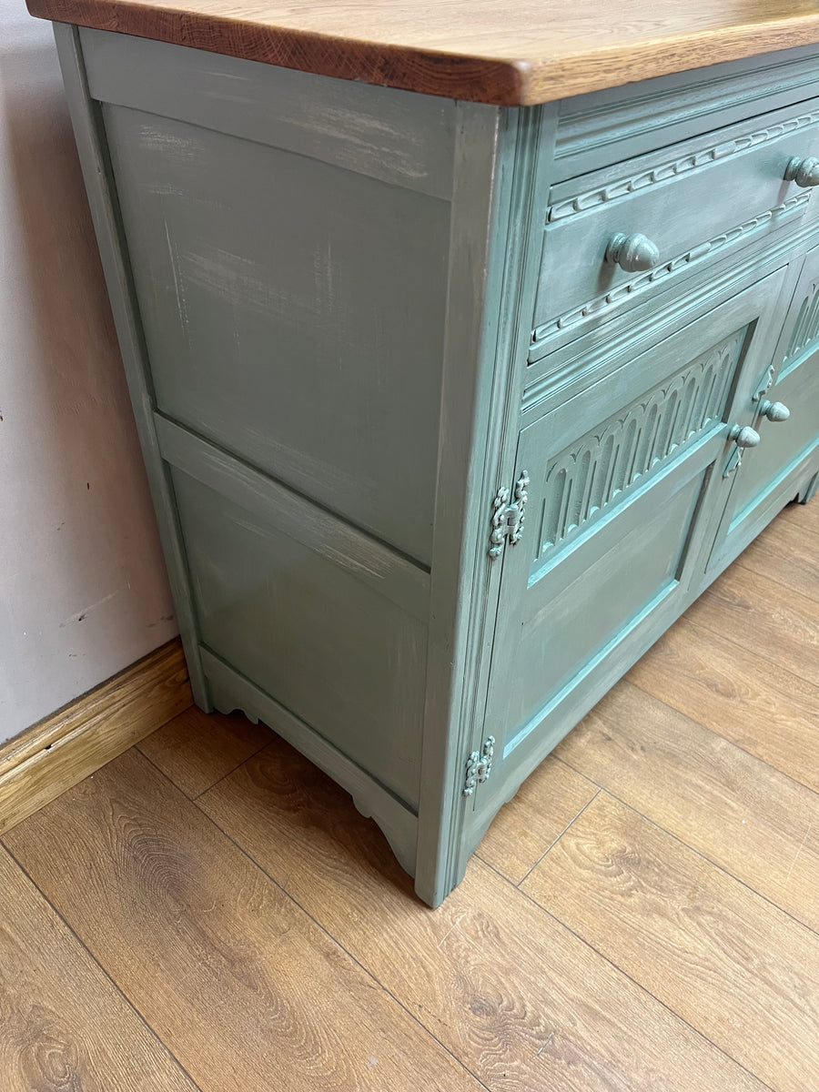 Vintage Oak Sideboard Green/White (SKU028)