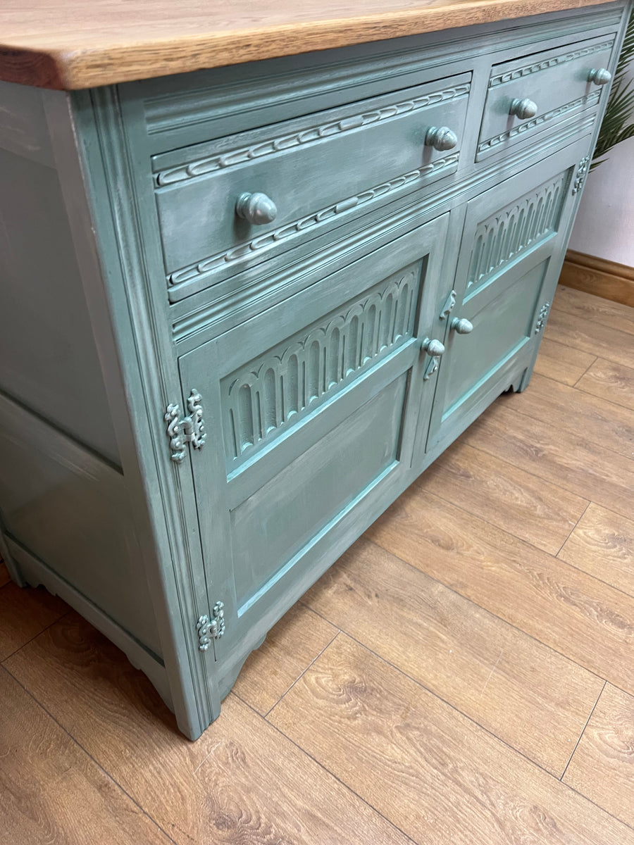 Vintage Oak Sideboard Green/White (SKU028)