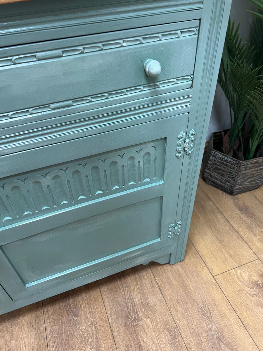 Vintage Oak Sideboard Green/White (SKU028)