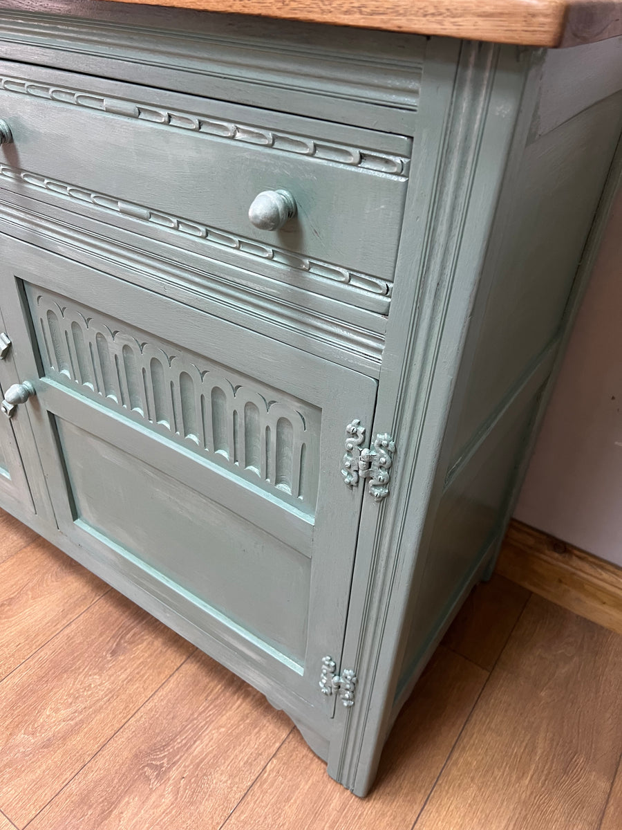 Vintage Oak Sideboard Green/White (SKU028)