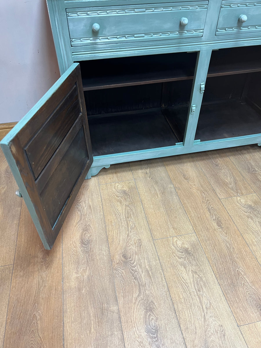 Vintage Oak Sideboard Green/White (SKU028)