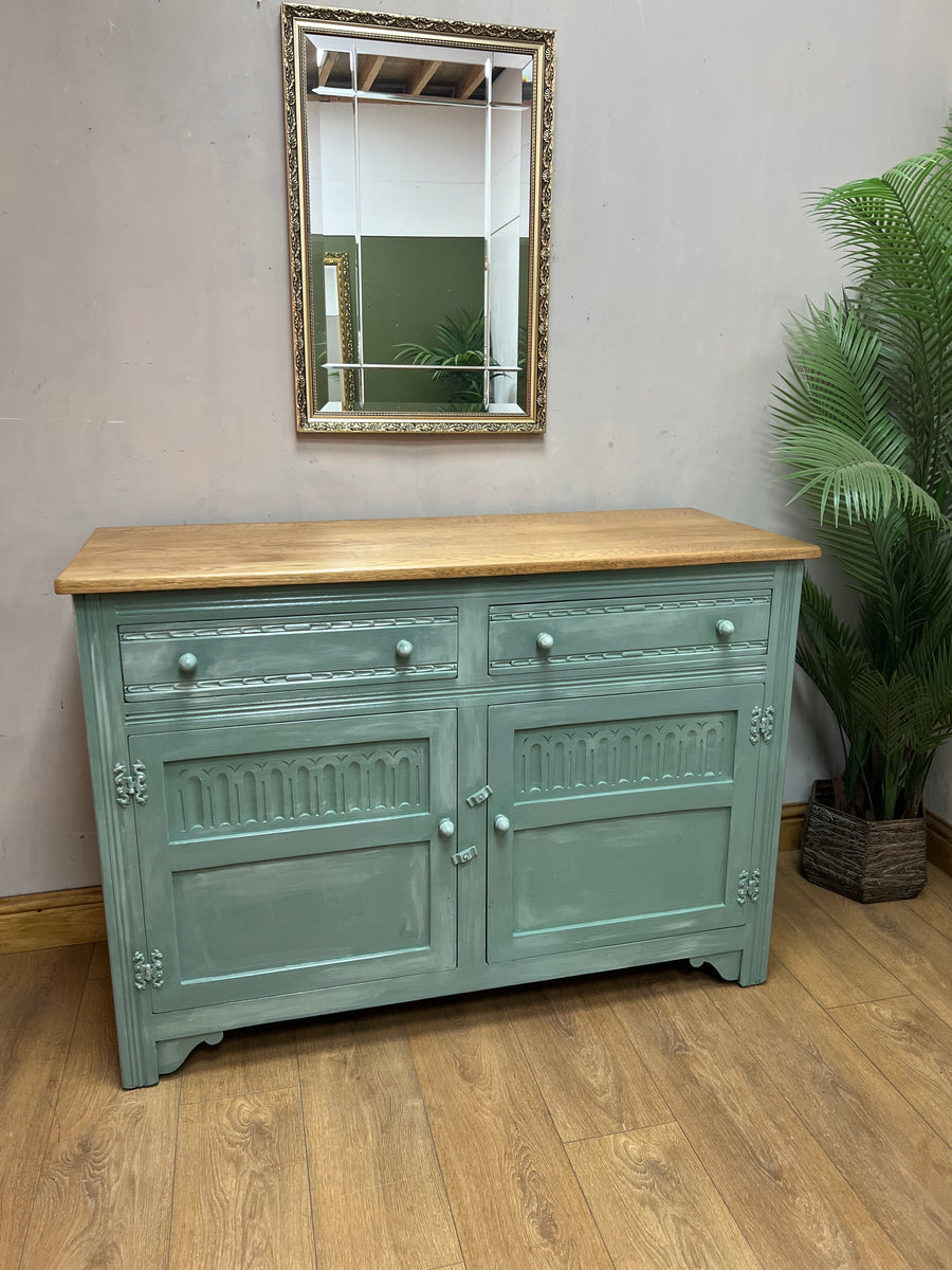 Vintage Oak Sideboard Green/White (SKU028)