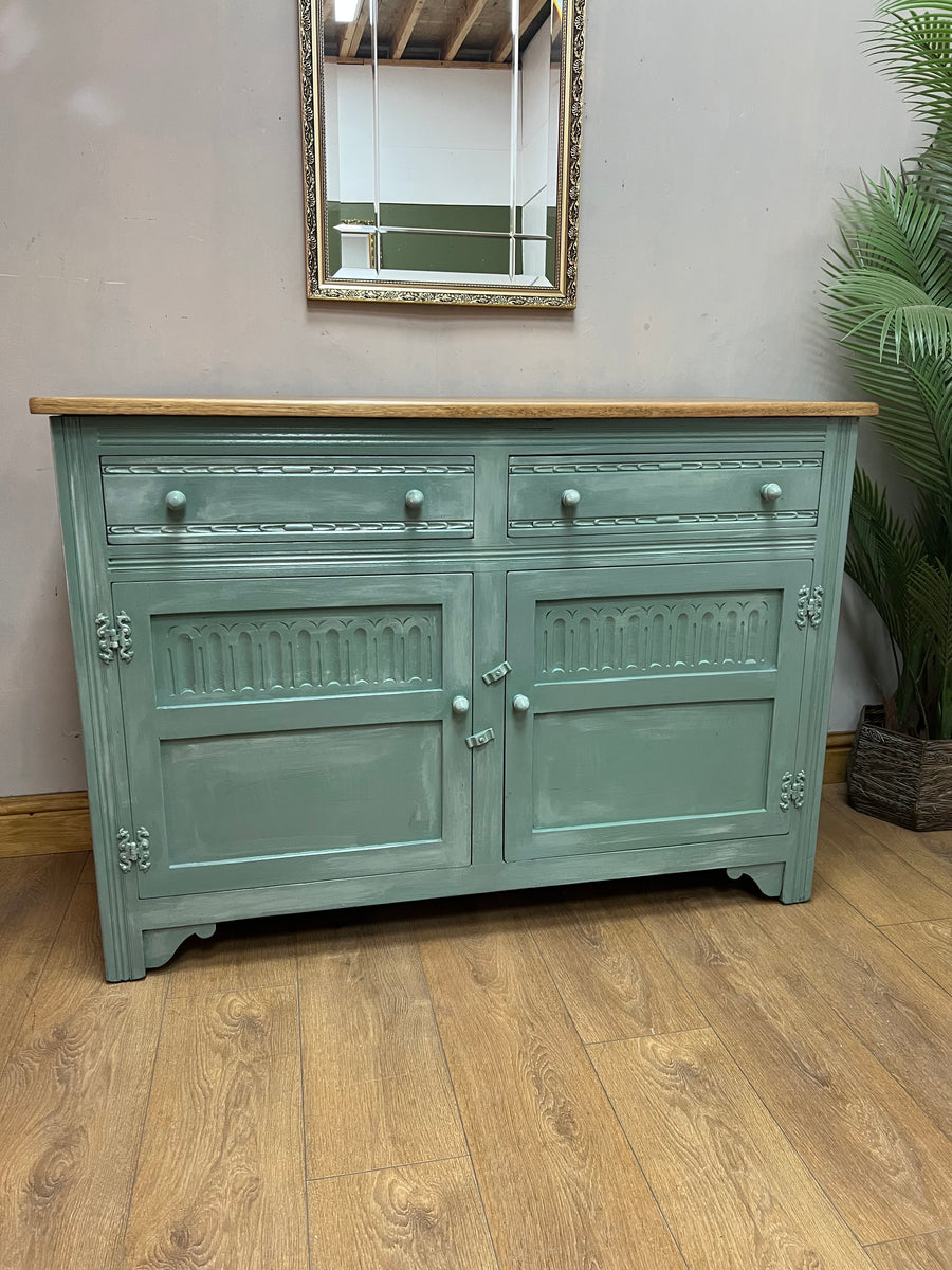 Vintage Oak Sideboard Green/White (SKU028)
