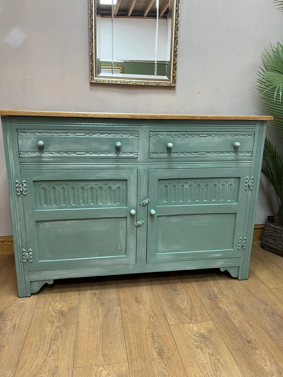 Vintage Oak Sideboard Green/White (SKU028)