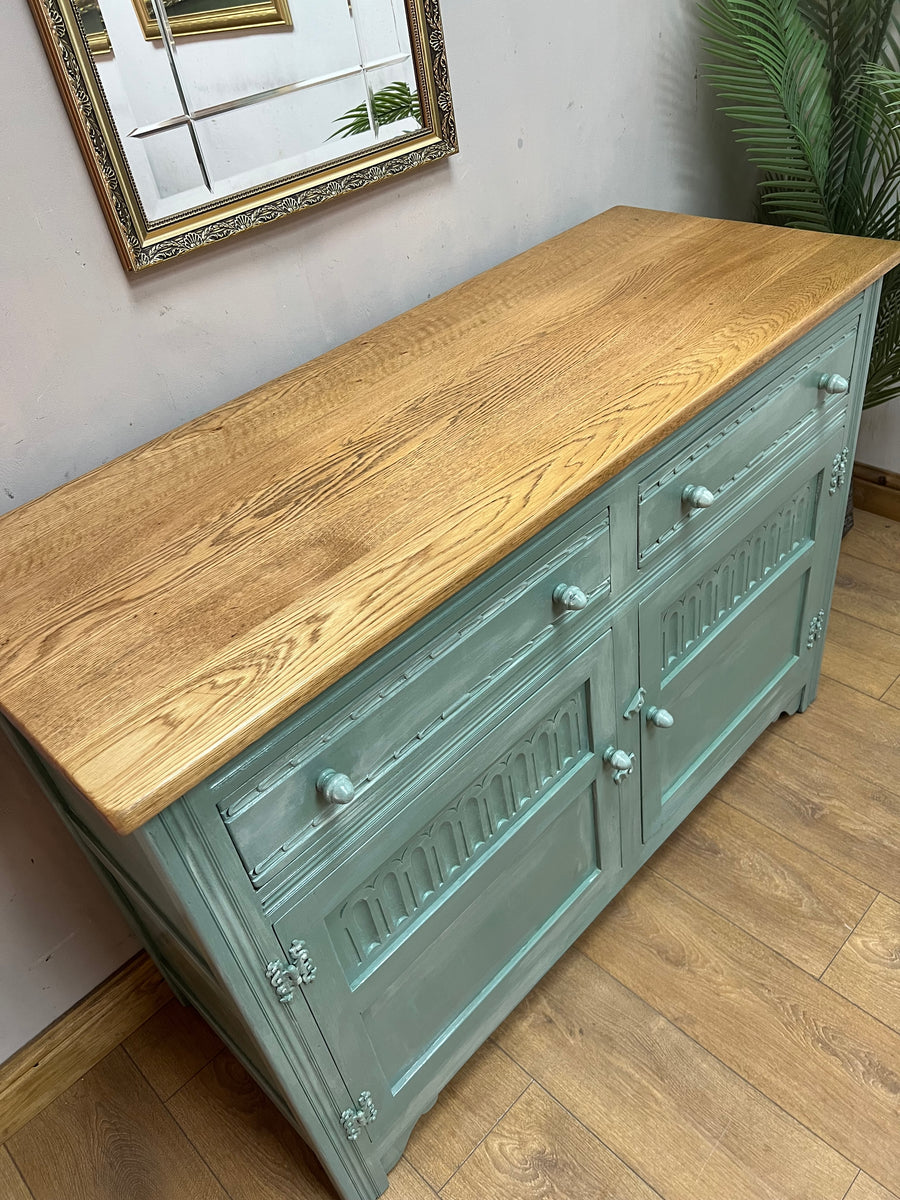 Vintage Oak Sideboard Green/White (SKU028)