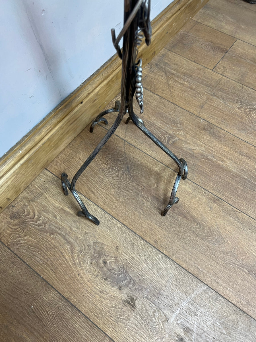Metal Pedestal Grapevine Glass Top Plant / Lamp Stand Table (SKU66)
